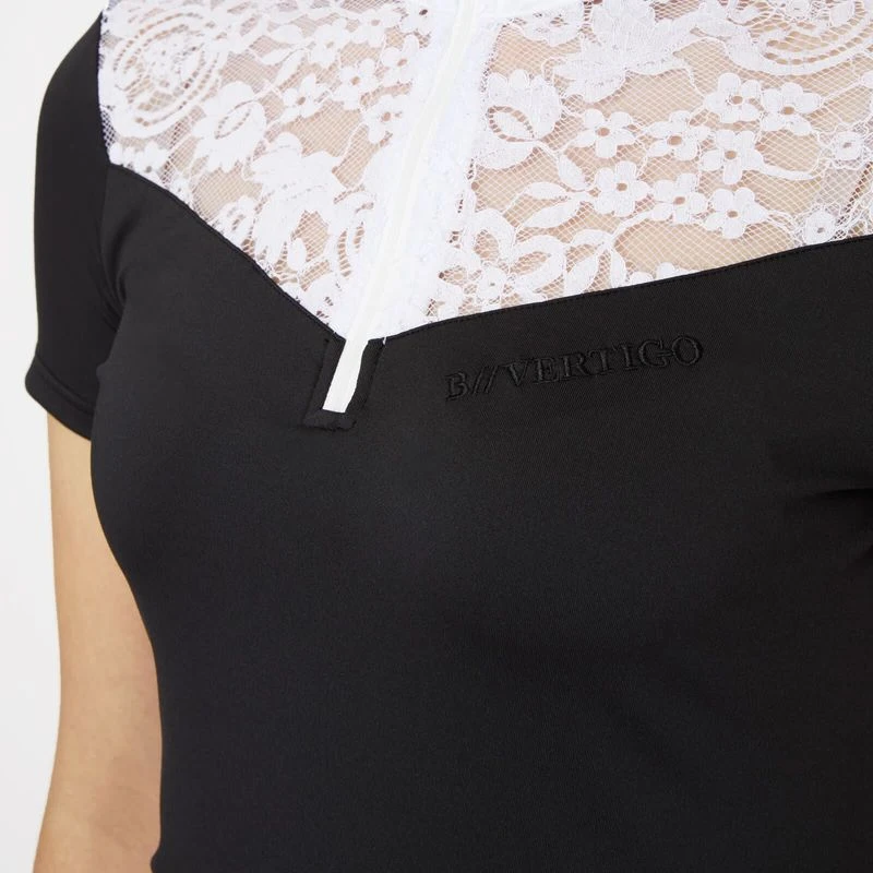 B Vertigo Women's Kayla Laced Short Sleeved Show Shirt - Dark Navy - Image 4