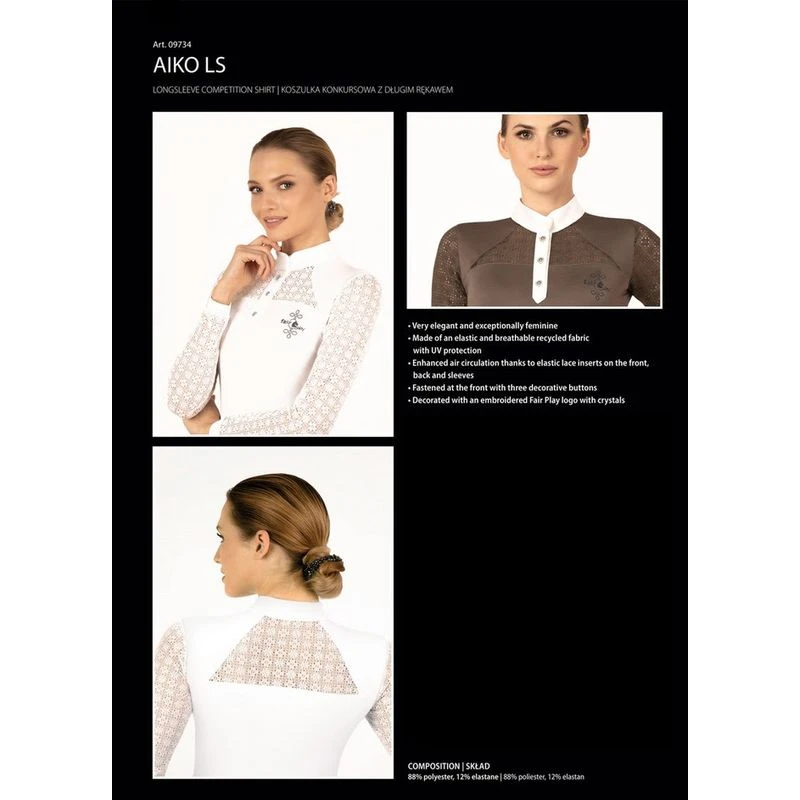 Fair Play Women's Aiko Long Sleeve Competition Shirt - Steel Blue - Image 3