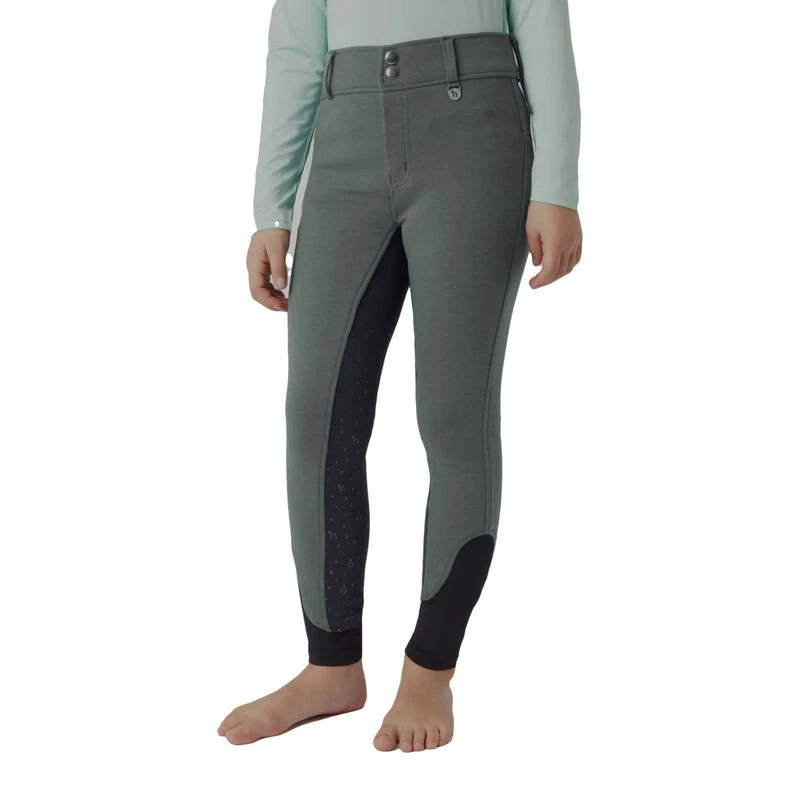 Horze Kids' Samara Full Seat Breeches - Goblin Blue - Image 2