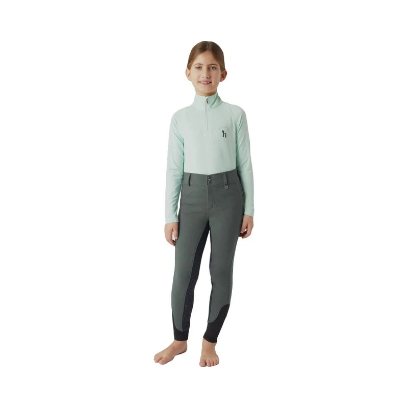 Horze Kids' Samara Full Seat Breeches - Goblin Blue - Image 4