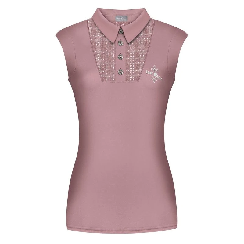 Fair Play Women's Alina Sleeveless Polo Shirt - Dusty Pink
