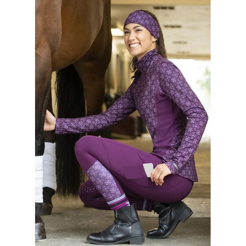 Kerrits Women's Thermo Tech Full Leg Tights - Raisin/Raisin Bit Of Frost - Image 3