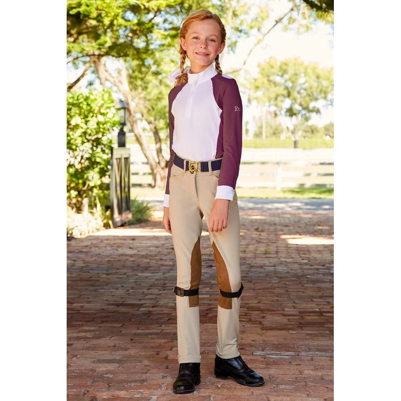 RJ Classics Kids' Lexi Long Sleeve Show Shirt - White/Amaranth - Image 2