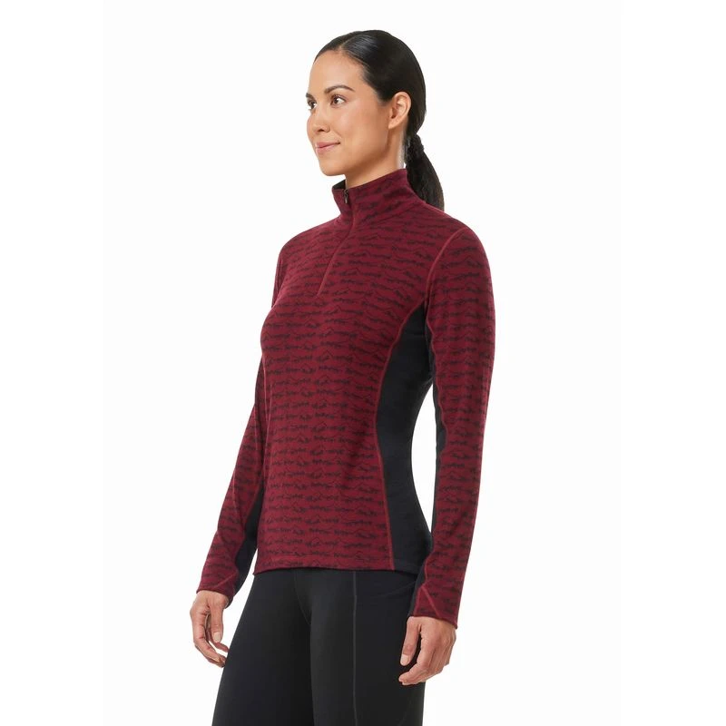 Kerrits Women's Stable Temp Merino Wool Quarter Zip Top - Sangria Wild Horses - Image 2