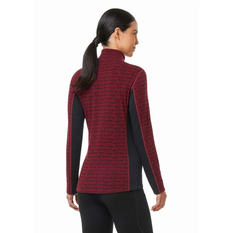 Kerrits Women's Stable Temp Merino Wool Quarter Zip Top - Sangria Wild Horses - Image 3